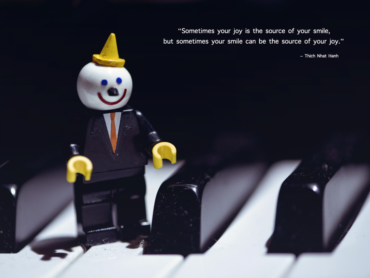 Lego on piano keyboard