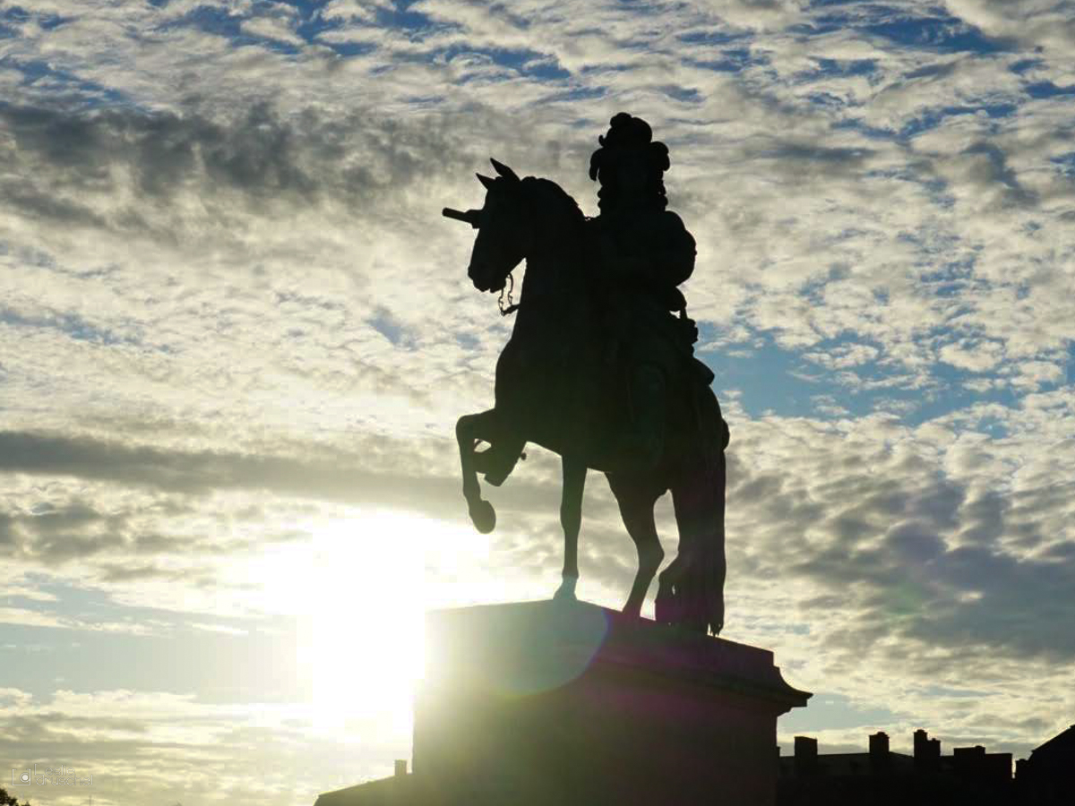 Statue at sunset