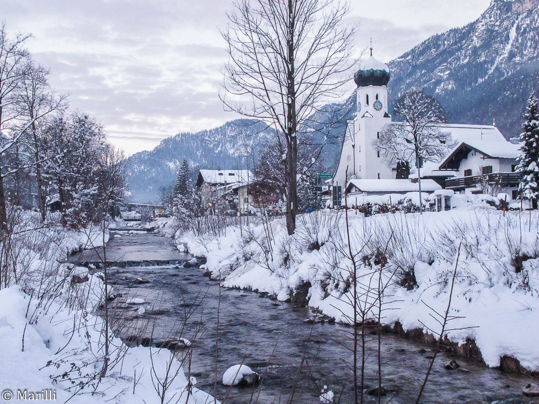 River and church in winter