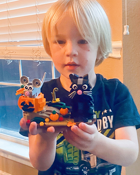 Littly guy with halloween Lego