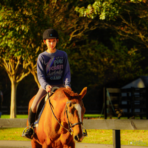Luminous. Girl on horseback
